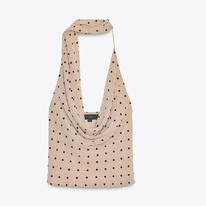 POLKA DOT HALTER SCARF TOP